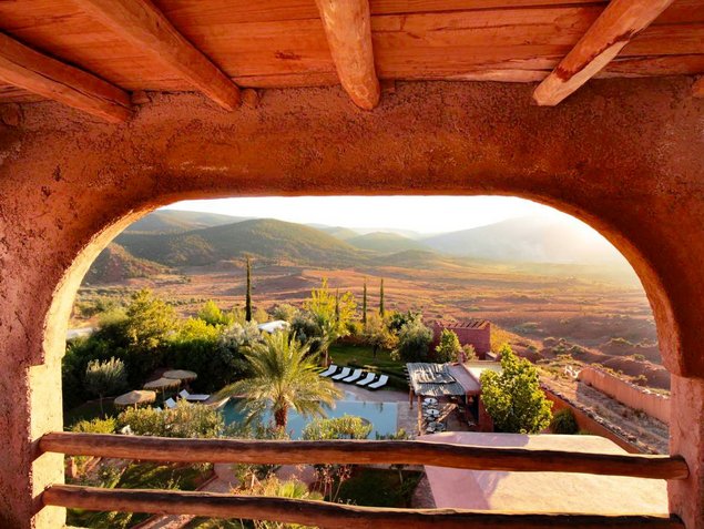 Ausblick aus dem Hotelzimmer im Tourhotel im Atlas Gebirge